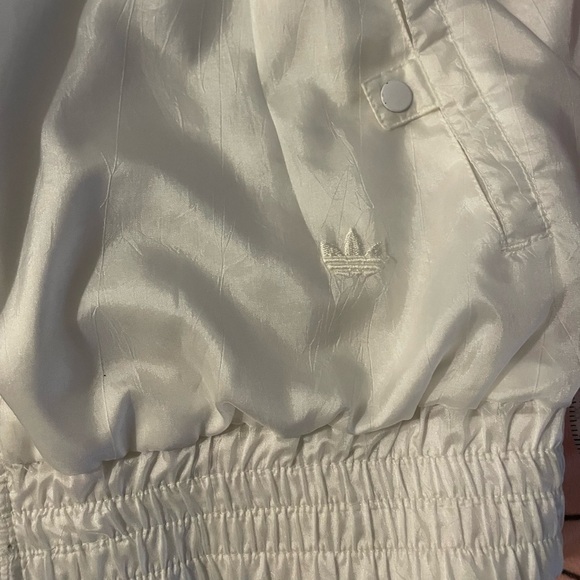 Vintage Adidas Pearl White Retro 80s Track Jacket Windbreaker Size M - Picture 5 of 7